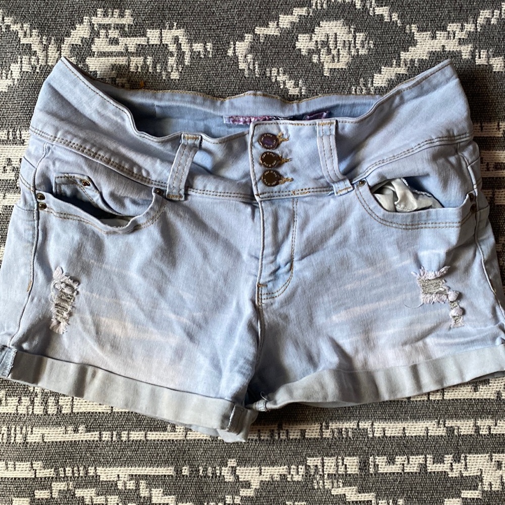 Mid rise jean shorts